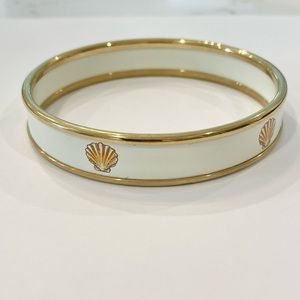 NWOT Scully&Scully Halcyon Days Ivory & Gold Shells Enamel Bangle